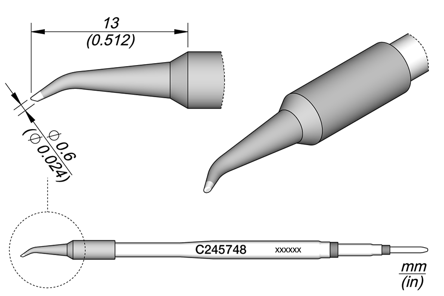 C245748 - Bevel Bent Cartridge Ø 0.6